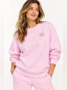 Roller Rabbit x Target Embroidered Crewneck Sweatshirt Pink Size L